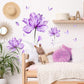 Purple Flower Butterfly Wall Stickers Removable Peel And Stick Murals Wall Decals For Living Room Bedroom Door Aisle Sofa Tv Bac