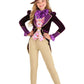 Candy Inventor Costume for Girls, Purple and Tan Chocolate Factory Owner Halloween Costume Medium