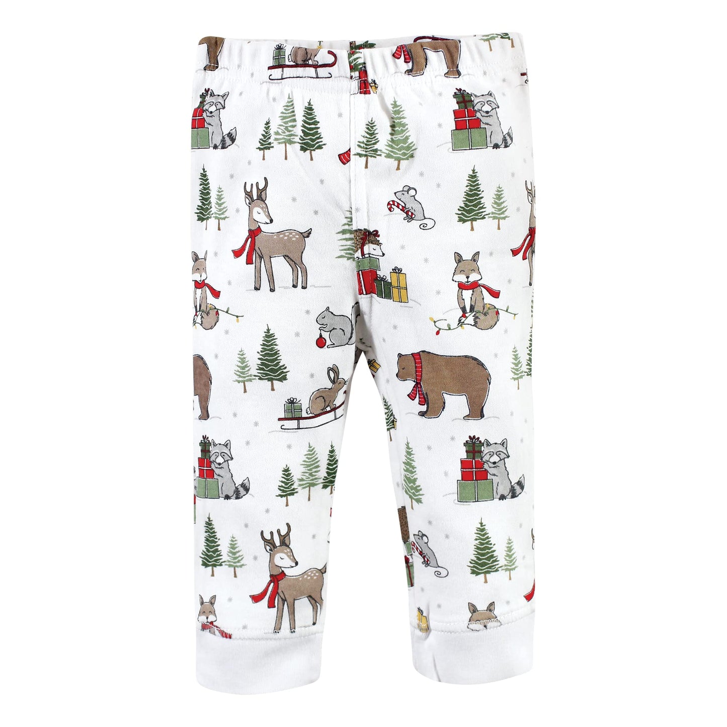 Hudson Baby Unisex Baby Cotton Pants And Leggings, Christmas Forest, 3 Toddler