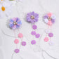 Oaoleer 6Pcs Hair Bows For Girls, Purple Flower Hair Accessories For Girls Grosgrain Ribbon Bows With Alligator Clips Girl Hair