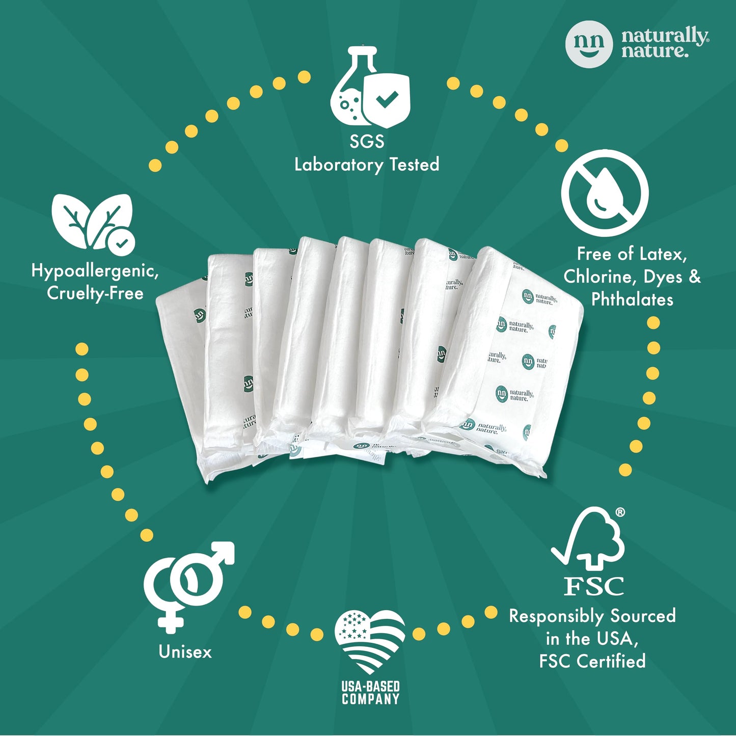 Naturally Nature Potty Training Diaper Booster Pads For Toddlers, Size 2T-5T, Super Absorbent Diaper Liners For Day And Overnigh