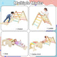 Olakids Climbing Toys For Toddlers, 5 In 1 Foldable Wooden Pikler Montessori Jungle Gym With Ramp Slide Arch Rocker Angle Adjust
