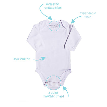 123 Bear Baby Cotton Spandex Long-Sleeve Bodysuits Unisex Boy Girl (Gray 3Pk, 3-6 Months)