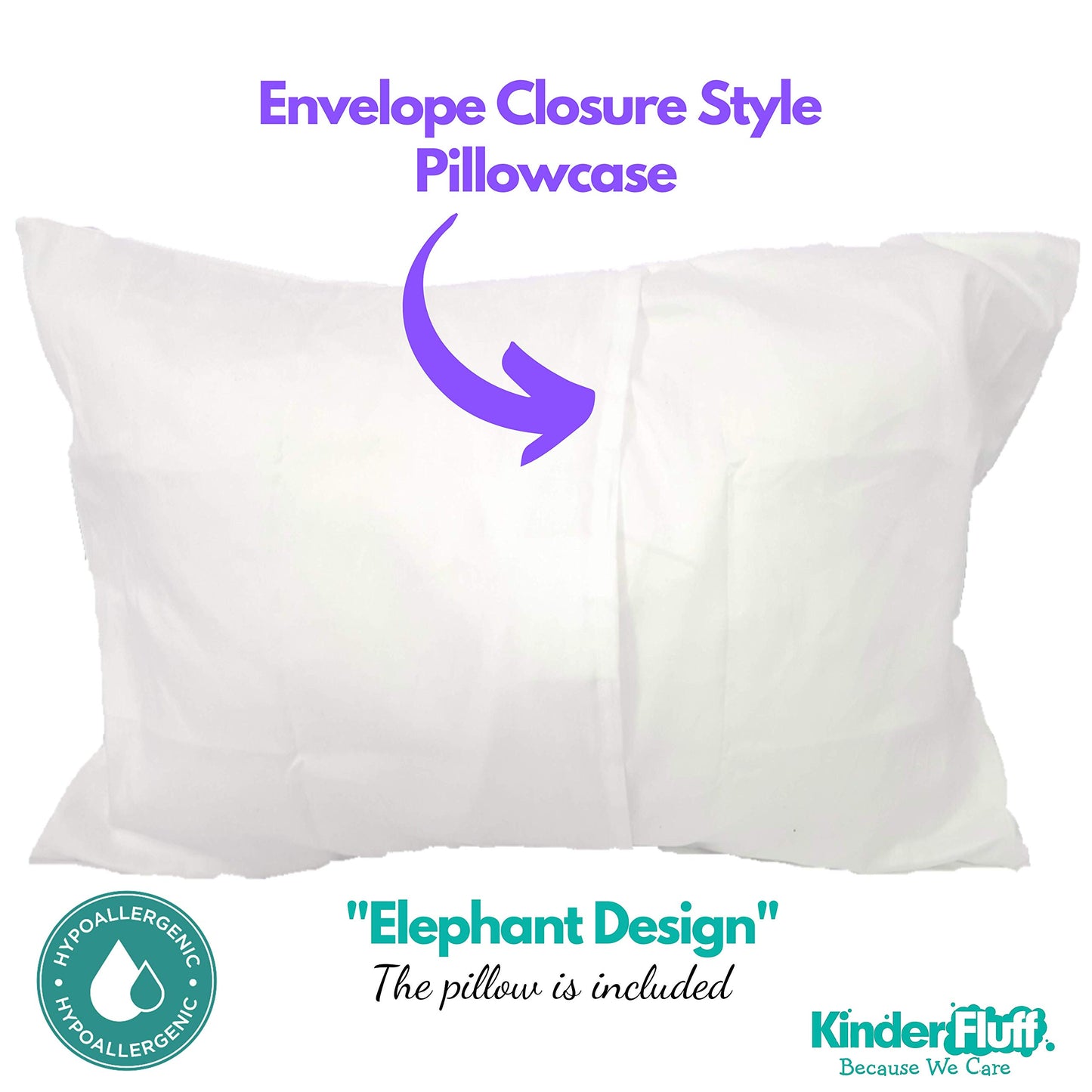 Kinder Fluff Toddler Pillow & Pillow Case - Down Alternative Pillow & Cotton Pillow Covers-Hypoallergenic Baby Pillows For Sleep