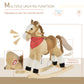 Qaba Kids Plush Ride-On Rocking Horse Toy Cowboy Rocker with Fun Realistic Sounds for Child 3-6 Years Old, Beige