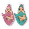 Kridlo Baby Hooded Towel For New Born 0-2 Years - 100% Cotton Super Soft Terry Bath Towel, Pack Of 2, 70X70Cm (Mauve Rabbit_Mint