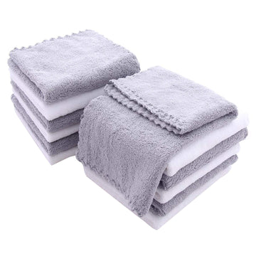 Spotted Play 12 Pack Baby Washcloths - Extra Absorbent And Soft Wash Clothes For Newborns, Infants And Toddlers - Suitable For B