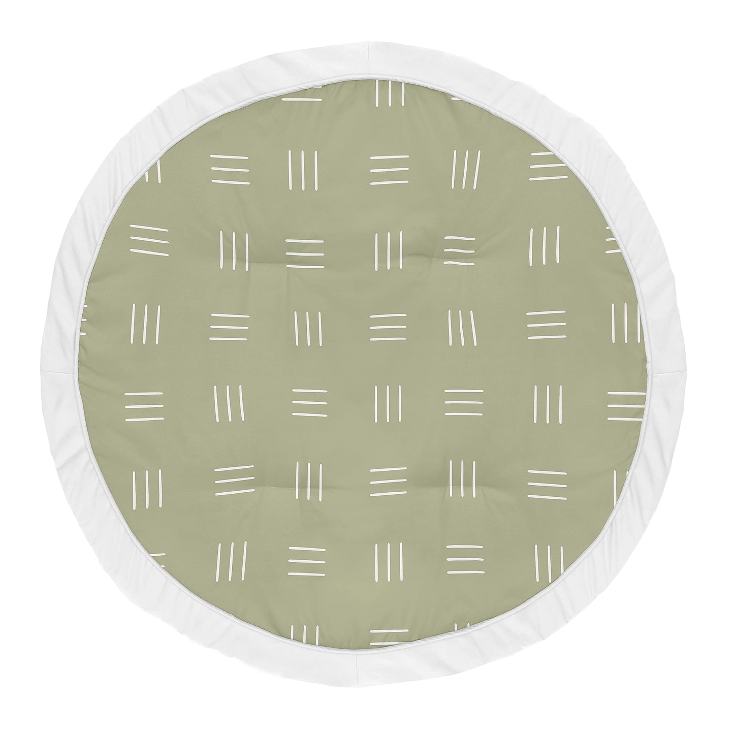 Sweet Jojo Designs Sage Green Boho Mudcloth Boy Or Girl Baby Playmat Tummy Time Infant Play Mat - White Bohemian Woodland Tribal