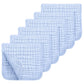 Kassy Pop Curated Just For You Baby Muslin Washcloth Cotton Baby Wipes Cum Face Towel, 5 Pack 10X10 Inches -Blue
