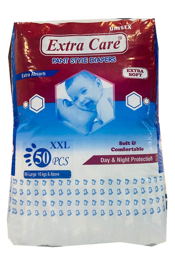 Extra Care Extra Absorb S Pant Style Diapers For Babies, 50Pcs (Xxl)