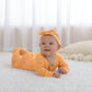 Guisby Footed Long Sleeve Baby Pajamas With Zipper Cotton Infant Sleepers Light Orange+Tree Green 9-12 Months