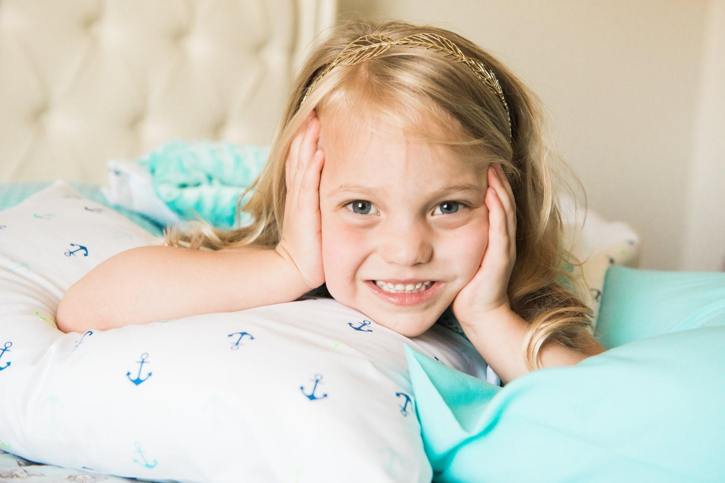 Ella & Max Toddler Pillowcase. Anchor Nautical. Soft & Cuddly. Fits 13X18 & 14X19 Toddler Pillows. Easy To Wash & No Ironing. Ha