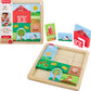 Fisher-Price Wood Toddler Toy Farm Blocks Puzzle, 14-Piece Wooden Activity for Developmental Play Preschool Kids Ages 2+ Years