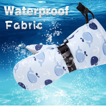 Winter Kids Waterproof Gloves For Boys Girls Snow Ski Toddler Baby Mittens Outdoor For Infant Teens 1-5T (N-Blue Whale, M(2-4T))