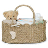 YANGQIHOME Diaper Caddy Organizer, Seagrass Nursery Baby Basket for Baby Essentials, Scalloped Rattan Basket, Baby Shower Gifts 