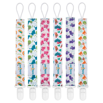 Babygoal Animal Pacifier Clips, 6 Pack Binky Paci Holder And Leash For Boys And Girls Fits For Most Pacifier, Binkie Styles & Ba