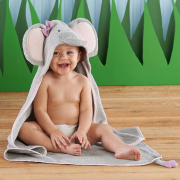 Baby Aspen 'Splish Splash Elephant Bath Hooded Towel/Baby Robe, 0-9 Months