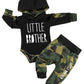Fommy Baby Boy Clothes 9-12 Months Boy Outfit Little Brother Print Hoodies+Camouflage Pants 2Pcs Set