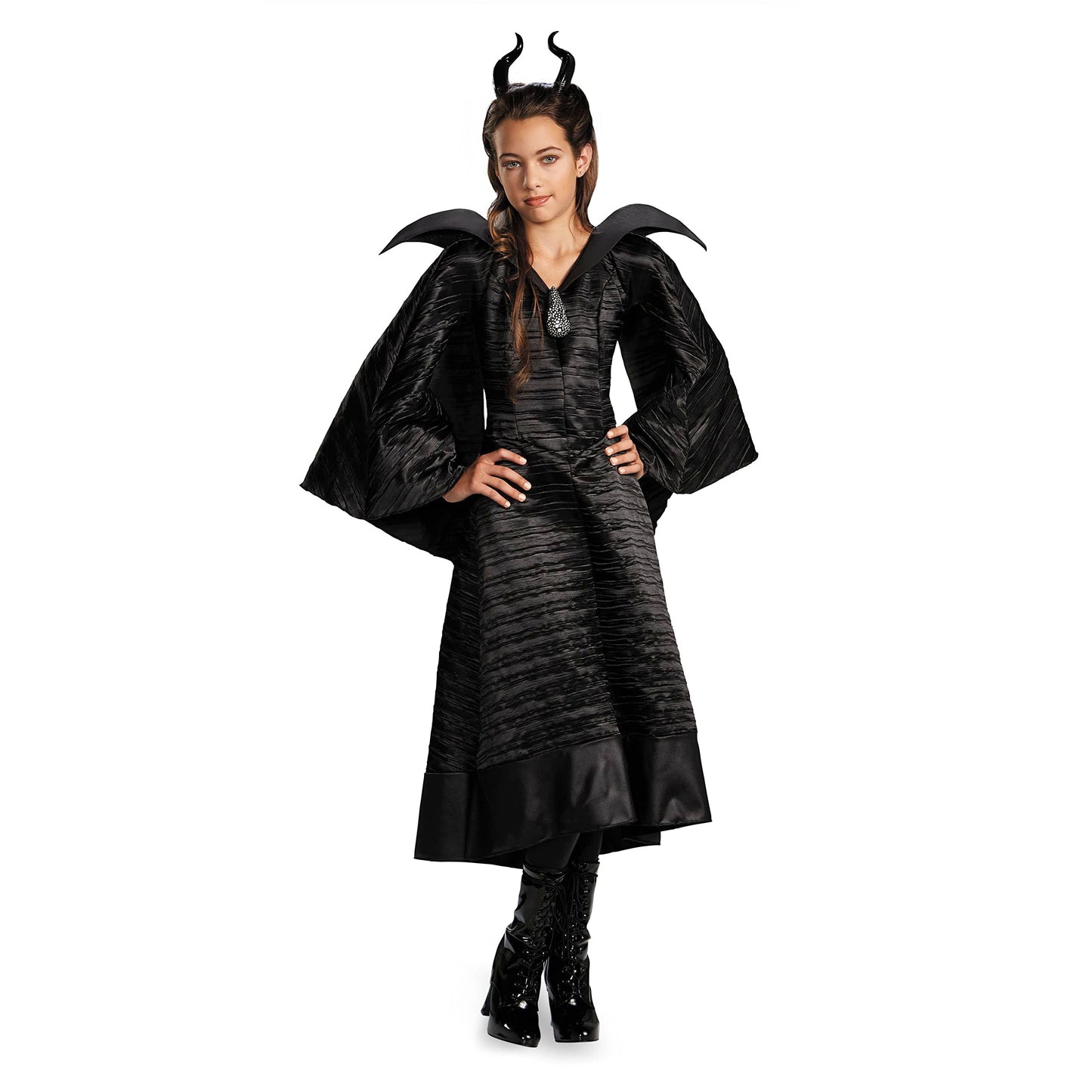 Disney Maleficent Movie Christening Black Gown Girls Deluxe Costume, Large/10-12
