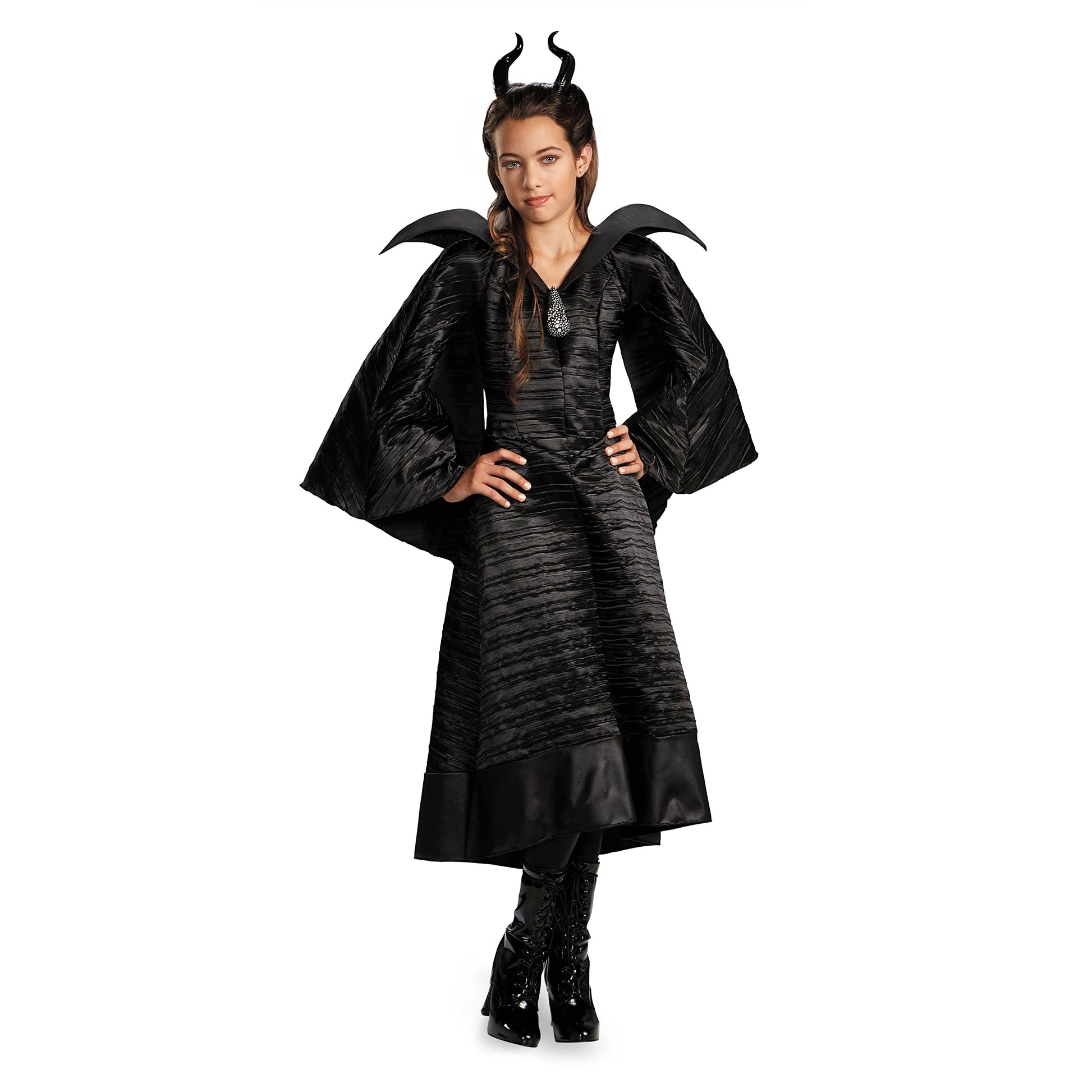 Disney Maleficent Movie Christening Black Gown Girls Deluxe Costume, Large/10-12