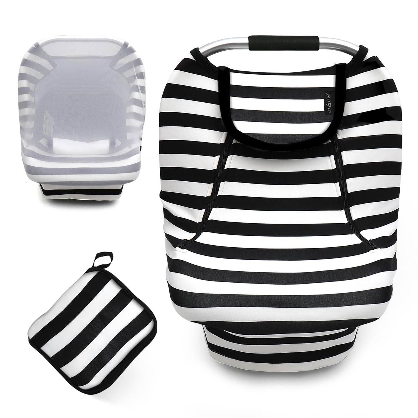 ACRABROS Car Seat Covers for Babies,All Season Infant Carseat Cover Canopy for Boys and Girls,Stretchy Adjustable Peeping Window