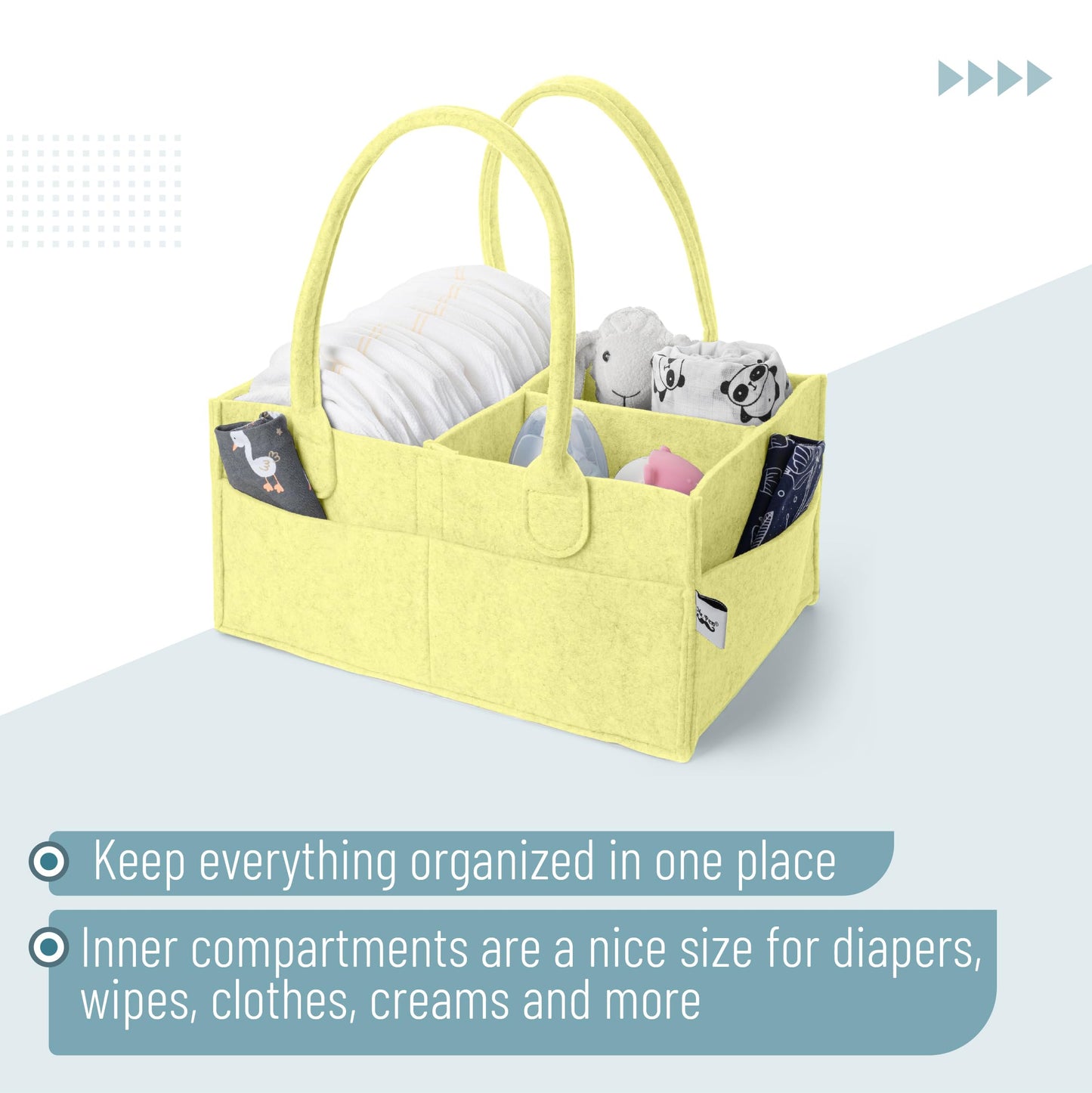 Mr. Pen- Baby Diaper Caddy Organizer, Lemon Glow, Baby Caddy Organizer With Handle, Compact Size, Collapsible & Portable