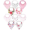 Kiddystar Double Layer Bandana Bibs - Thick, Multi Snaps, Organic Cotton - Soft & Absorbent - For Drooling, Teething, Feeding