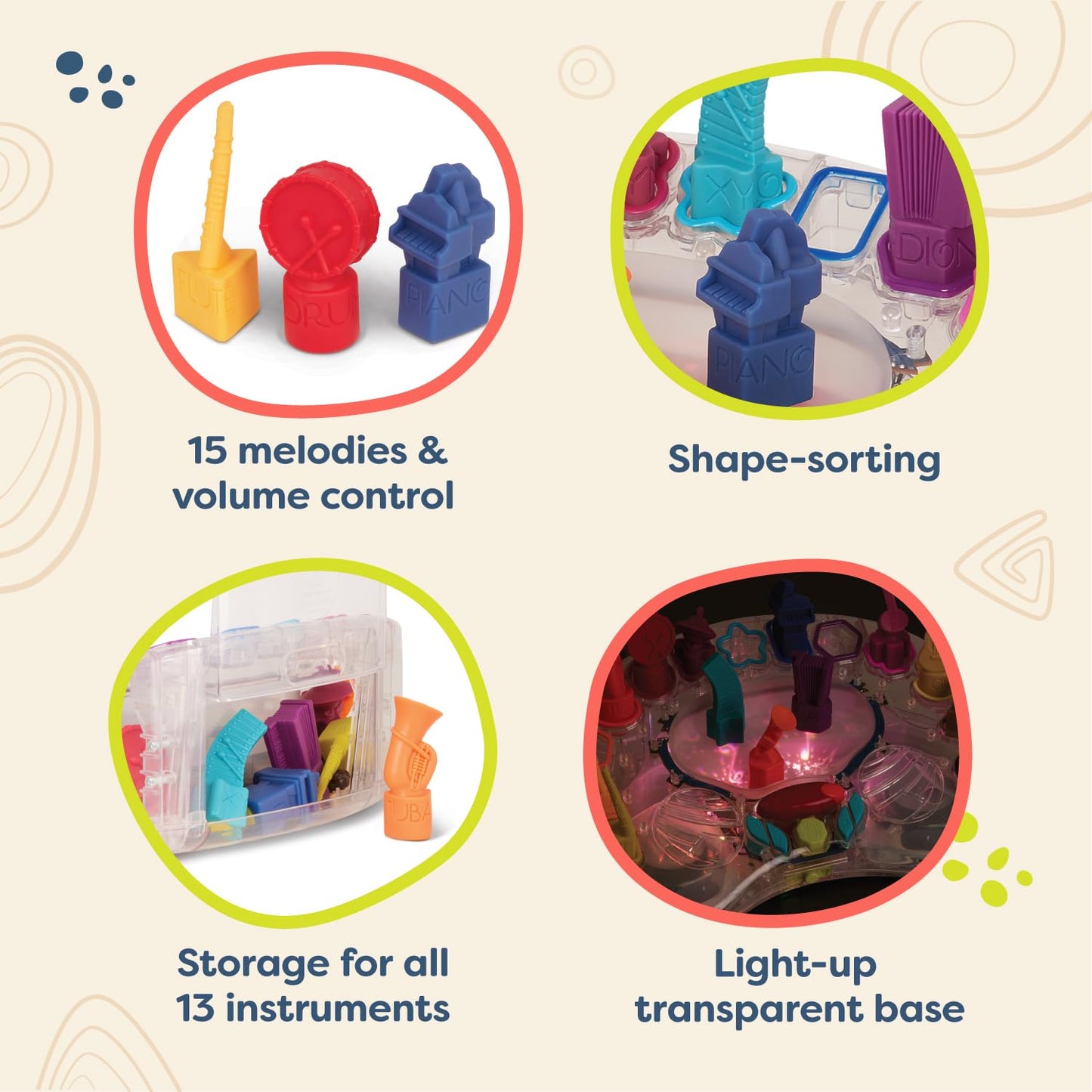 B. toys - B. Symphony Musical Toy Orchestra for Kids 3+ Years- 13 Musical Instruments for Classical Music for Babies and Toddler