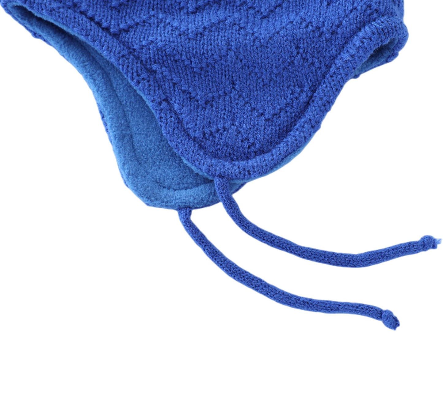 Connectyle Toddler Boys Girls Fleece Lined Knit Kids Hat With Earflap Winter Hat (Royal Blue, 6-12 Months)