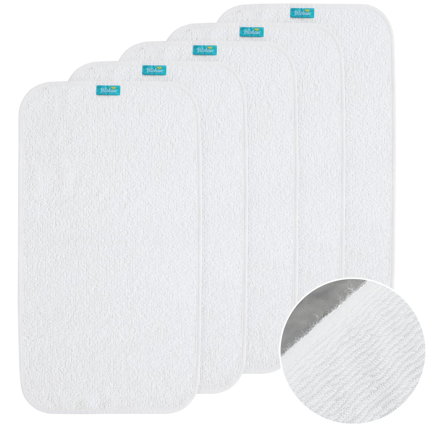 Changing Pad Liner 5 Count, Waterproof Larger Changing Pad Cover 28' X 15', Cotton Terry, Absorbent & Skin-Friendly Changing P