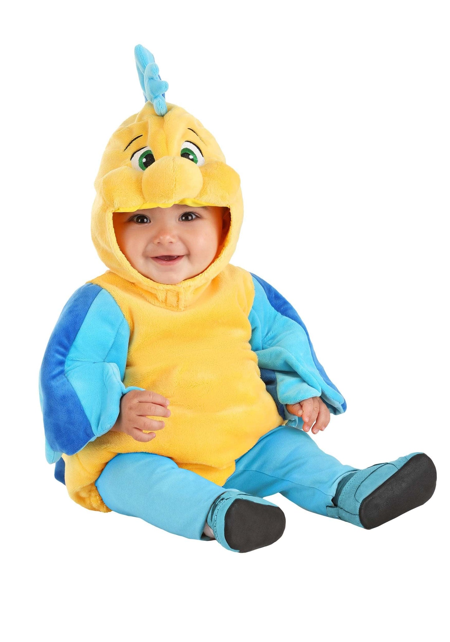 Fun Costumes Disney The Little Mermaid Flounder Infant Costume, For Halloween, Cosplay, Ocean Beach Theme Party & Dress Up 0/3 M