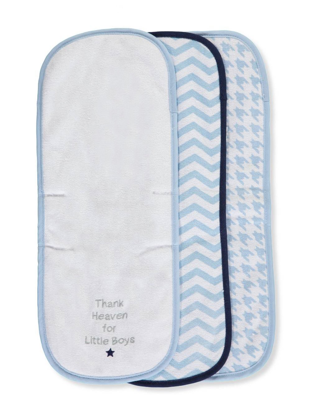 Luvable Friends Unisex Baby Cotton Burp Cloths With Fiber Filling, Boy Thank Heaven, One Size