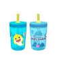Zak Designs 15Oz Baby Shark Kelso Tumbler Set, Bpa-Free Leak-Proof Screw-On Lid With Straw Made Of Durable Plastic And Silicone,