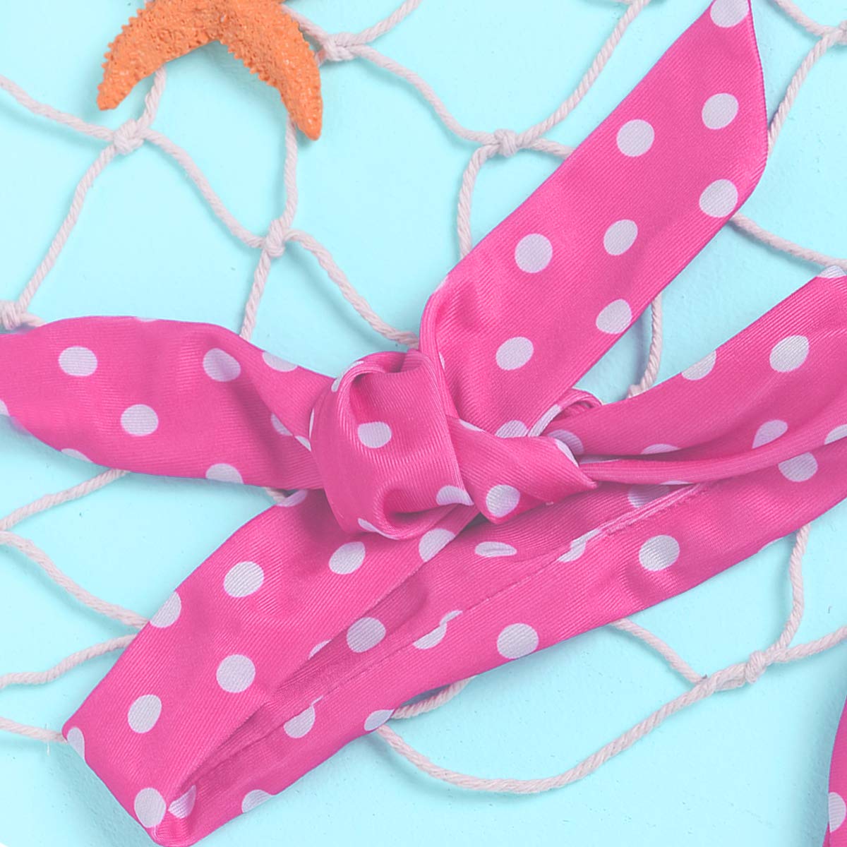 Baby Girl Bikini,Kids Toddler Polka Dot Swimsuits Halter Swimwear Bikinis Set With Headband (Pink, 2T)