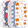 Spriggenix 5 Pack Baseball Sport Burp Cloths Baby Boys Girls with Baseball Pattern, Large Cotton Burp Rags for Newborns Gifts Nu