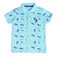 U.S. Polo Assn. Kids Kids Regular Fit Boys Cotton Printed Short Sleeves Polo TShirts (Uktshon0353_Blue_12M)