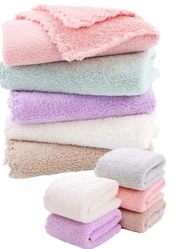 Yaocoral 10 Pack 12''X12'' Absorbent Microfiber Baby Washcloths Soft Fleece Wash Clothes Face Towels For Baby,Newborns,Infants,T