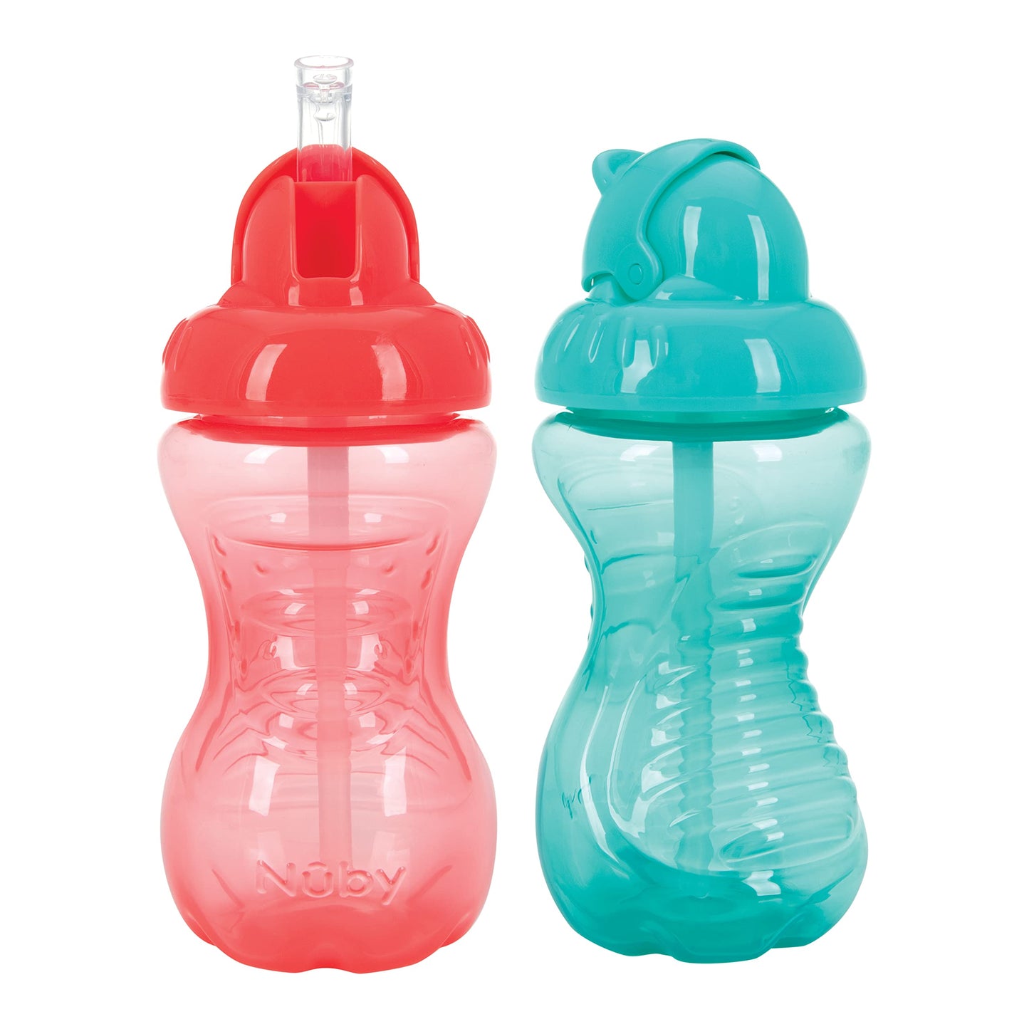 Nuby 2-Pack No-Spill Flip-It Cups, 10 Ounce, Colors May Vary