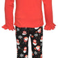 Unique Baby Girls Little Miss Nice List Christmas Pant Set (4T, Black Santa)