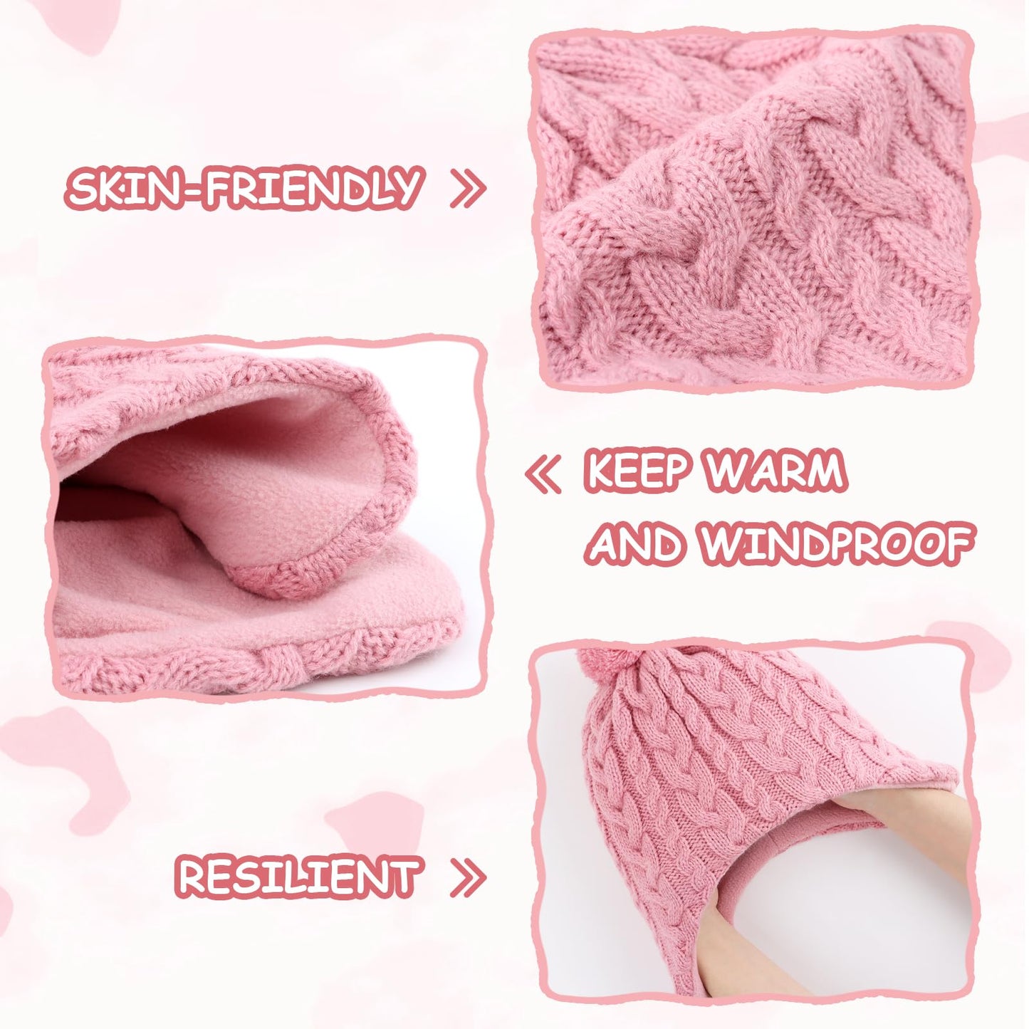 Duoyeree Boys Winter Hat Toddler Beanies Girls Knitted Cap Classic Twist For Baby Kids Warm Ear Flap 2-4T 4-7T
