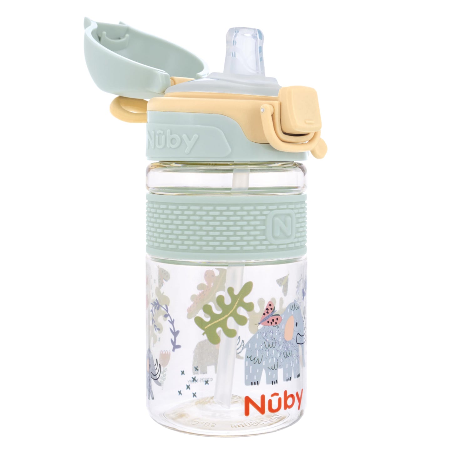 Nuby Thirsty Kids Flip-It Bolt Toddler Cup with Push-Button Locking Flip-Top and Silicone Spout - 12 oz - Easy-Grip and Spill-Re