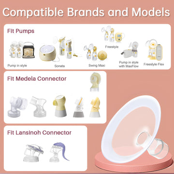 Pumpmom-Us 21Mm And 24Mm Oval Shields Compatible With Medela Breast Pump Parts, Replace Flanges Accessories For Pump In Style Pe