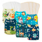 babygoal Reusable Cloth Diapers 6 Pack+6pcs Microfiber Inserts+4pcs Rayon from Bamboo Inserts, One Size Adjustable Washable Pock