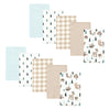 Hudson Baby Unisex Baby Cotton Flannel Burp Cloths, Boy Woodland Pals 10-Pack, One Size