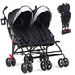 BABY JOY Double Umbrella Stroller, Lightweight Travel Side by Side Twin Stroller with Large Storage, Cup Holder, 5-Point Safety 