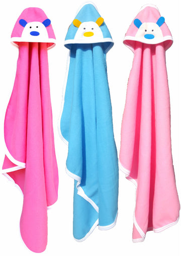 BRANDONN Newborn Original 3PCS.. Big Size (36 X 27) Cute Baby Blankets for Babies (Blue, Hotpink, Pink; Pack of 3)