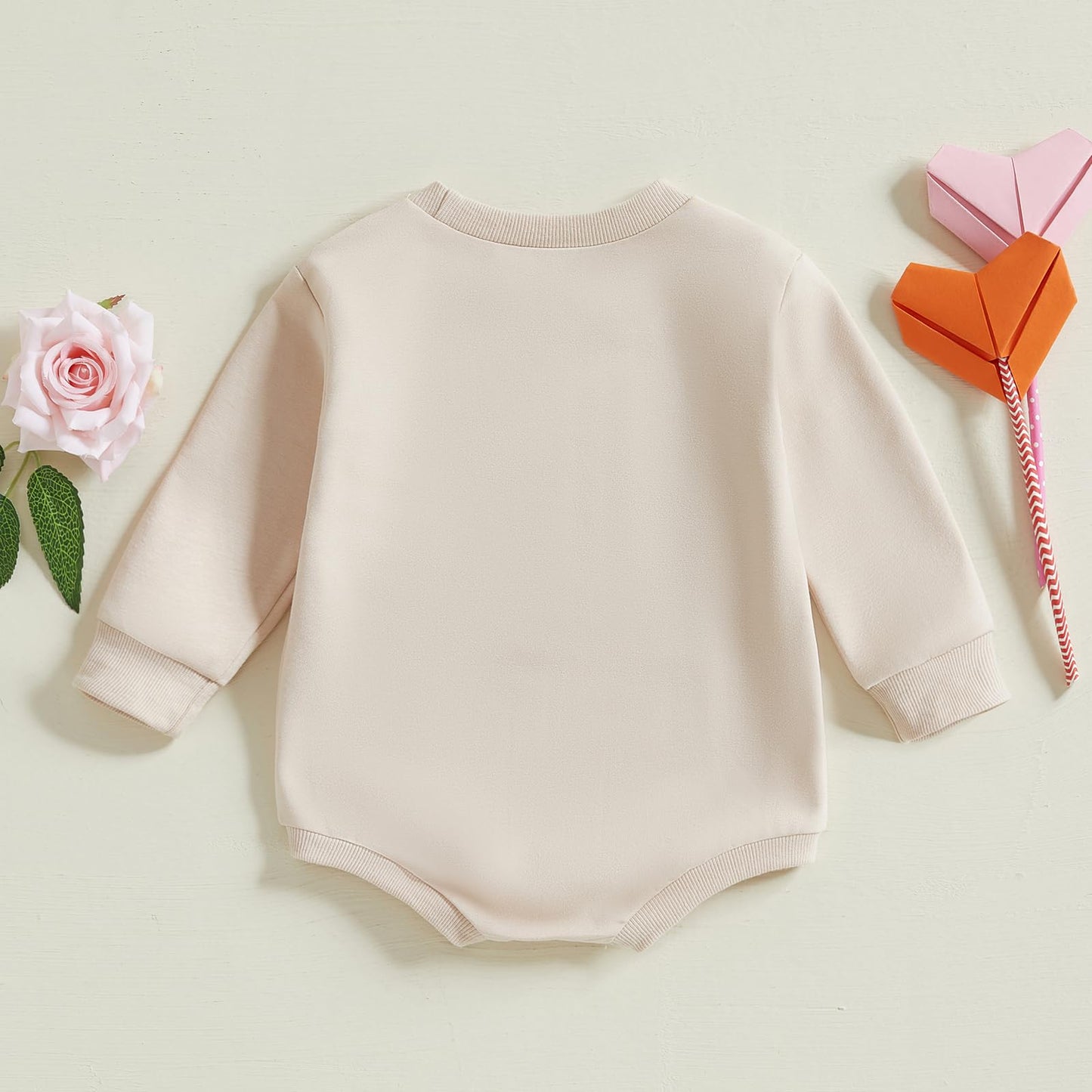 Eadrioss Newborn Baby Boy Girl Valentines Outfit Mommys/Daddys Valentine Bubble Romper Sweatshirt Infant Valentines Clothes (Apr