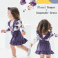 0-6 Months Baby Girl Clothes Toddler Girl Onesies Purple Suspender Skirt Set Long Sleeve Ruffle Romper Infant Jumpsuit Bodysuit