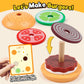 Kizh Wooden Burger Sorting Stacking Toy for Toddlers - Preschool Montessori Educational Fine Motor Toys for Kids Boys Girls