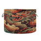 Canvas Storage Organizer Bin, Cute Chinese Dragon (1) Storage Basket Laundry Hamper with Handle for Clothes Playroom Decor, Larg